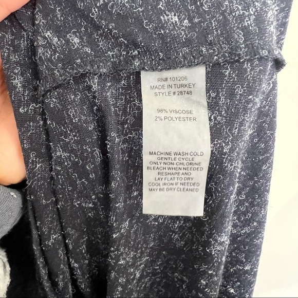 Soft Surroundings button front high low hem scoop neck tunic top navy - Picture 9 of 10